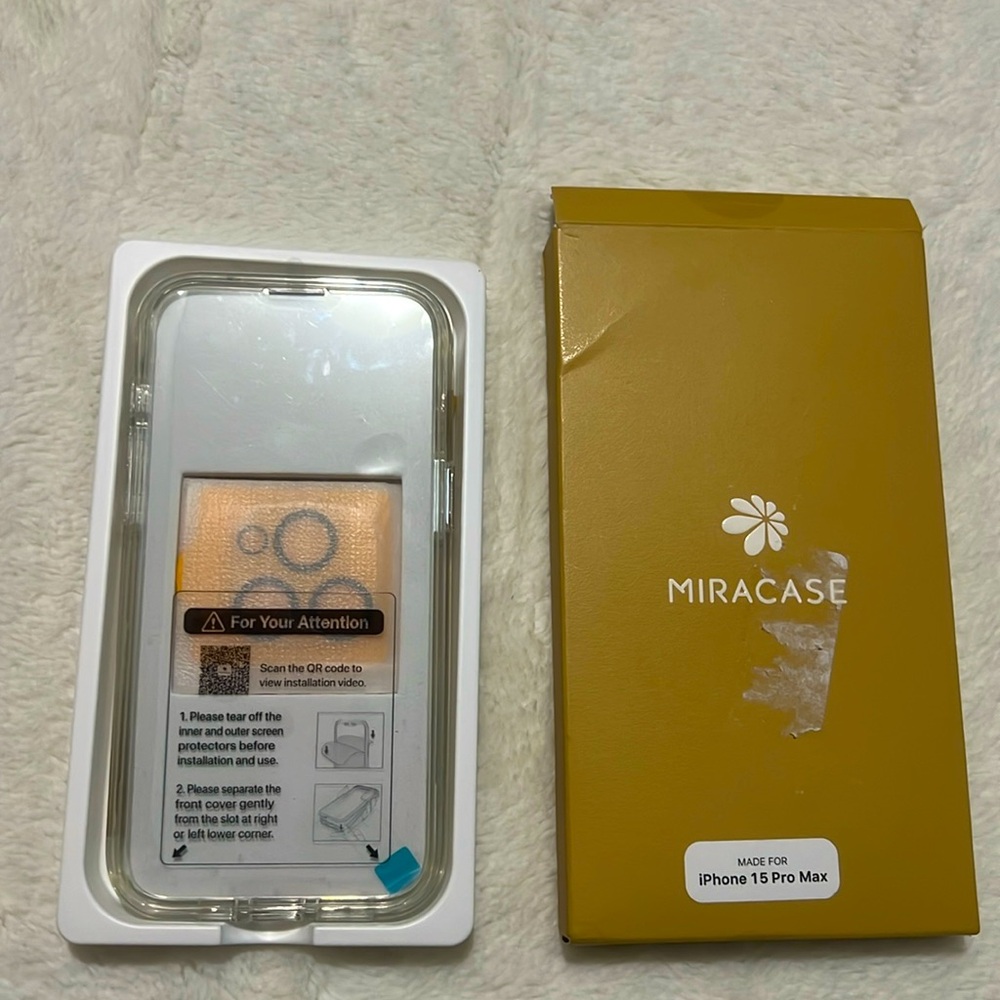 New MIRACASE - Case and screen protector for Iphone 15 pro max